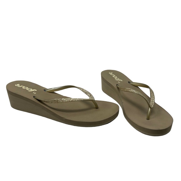 glitter wedge flip flops